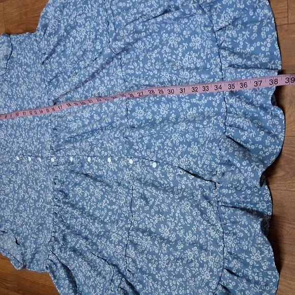 Handmade Floral Blue Womens Dress - Picture 6 of 6